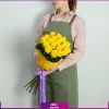 دسته گل رز زرد 19 شاخه - خرید گل رز زرد - انگور