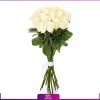 خرید و سفارش دسته گل رز سفید - سته گل رز 19 شاخه - دسته گل 70 سانتی-انگور
