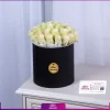 باکس گل سفید -خرید باکس گل رز - سفارش باکس گل 19شاخه-انگور