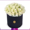 باکس گل سفید -خرید باکس گل رز - سفارش باکس گل 19شاخه-انگور