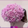 دسته گل داوودی و عروس - انگور- خرید دسته گل داوودی صورتی