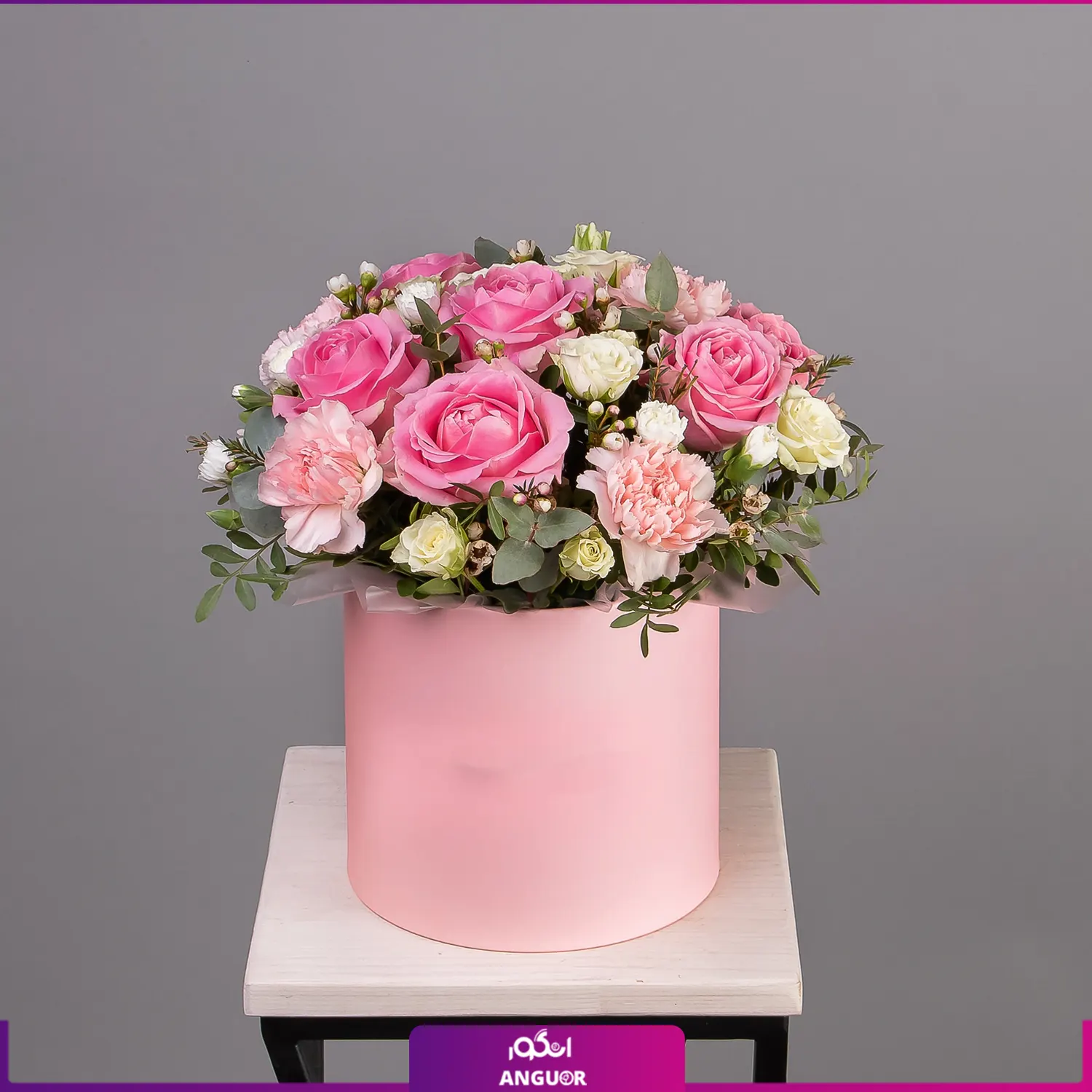 خرید و سفارش آنلاین گل - باکس گل میخک و گل رز-انگور خرید و سفارش آنلاین گل - باکس گل میخک و گل رز-انگور