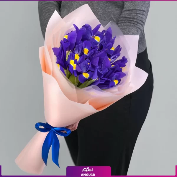 خرید دسته گل زنبق بنفش - سفارش دسته گل ارزان - دسته گل زنبق کوچک