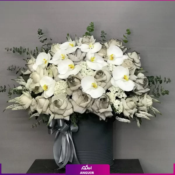 باکس فلزی گل- باکس گل ترحیم- گلفروشی آنلاین انگور