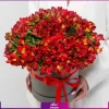 خرید + سفارش باکس گل آلسترومریا قرمز - انگور | ارسال فوری گل طبیعی