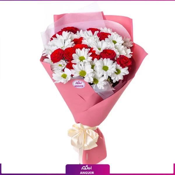 سفارش آنلاین گل - خرید دسته گل داوودی - سفارش و خری سته گل دو رنگ