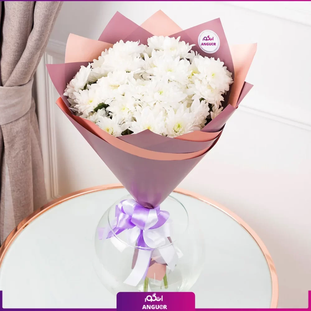 خرید دسته گل داوودی - سفارش آنلاین گل - سفارش گل داوودی سفید
