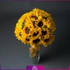 دسته گل شیشه ای آفتابگردان