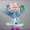 دسته گل 15 شاخه ژربرا با گل داوودی