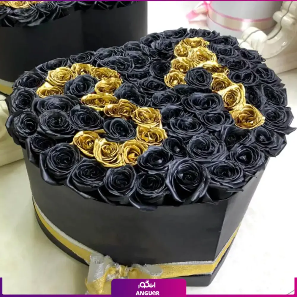 باکس قلبی گل رز- باکس گل عدد 31- خرید آنلاین گل رز- انگور