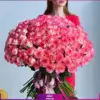 خرید دسته گل رز لب صورتی - 201 شاخه گل رز لب صورتی - گل رز لب صورتی -انگور
