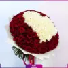 خرید دسته گل رز 201 شاخه- سفارش دسته گل به همراه 81 رز سفید - دسته گل رز به همراه 120 رز قرمز -انگور