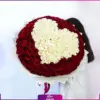 خرید دسته گل رز 201 شاخه- سفارش دسته گل به همراه 81 رز سفید - دسته گل رز به همراه 120 رز قرمز -انگور