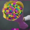 خرید و سفارش دسته گل رز هفت رنگ - خرید دسته گل رز 21 شاخه - دسته گل رز ارزان- رز هفت رنگ-انگور