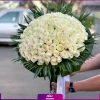 دسته گل رز سفید- خرید آنلاین دسته گل رز-انگور