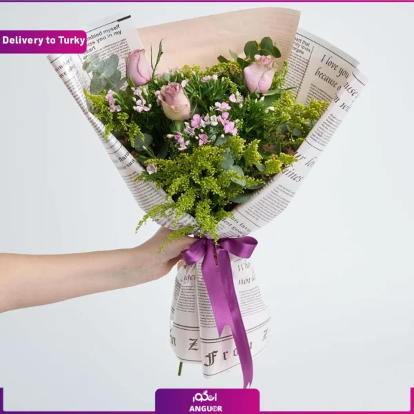 دسته گل با 3 شاخه رز و ارسال به ترکیه