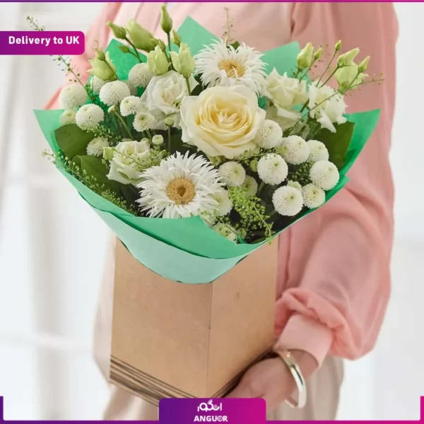 باکس گل رز و داوودی و ارسال به انگلستان