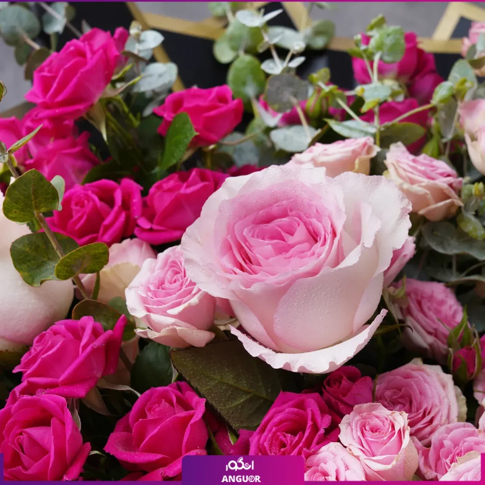 دسته گل رز مینیاتوری - خرید دسته گل طرح بین الملل - ارسال گل به ایران و خارج