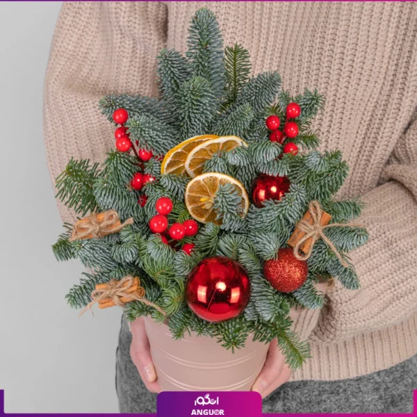 باکس گل صمغ - گل برای کریسمس - سفارش آنلاین باکس کریسمس - کریسمس
