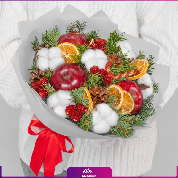 خرید دسته گل کریسمس - سفارش دسته گل با میوه