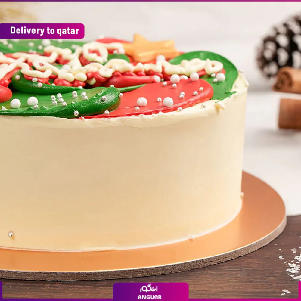خرید آنلاین کیک - ارسال کیک به قطر - کیک خامه ای برای کریسمس - انگور
