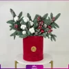 باکس گل کریسمس - خرید باکس گل کریسمس به همراه گل پنبه