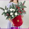 باکس گل کریسمس - خرید باکس گل کریسمس به همراه گل پنبه