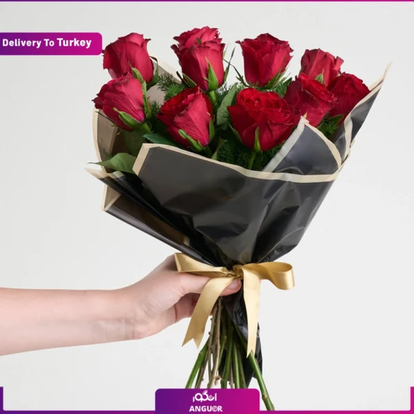 دسته گل رز قرمز 9 شاخه - تحویل ترکیه