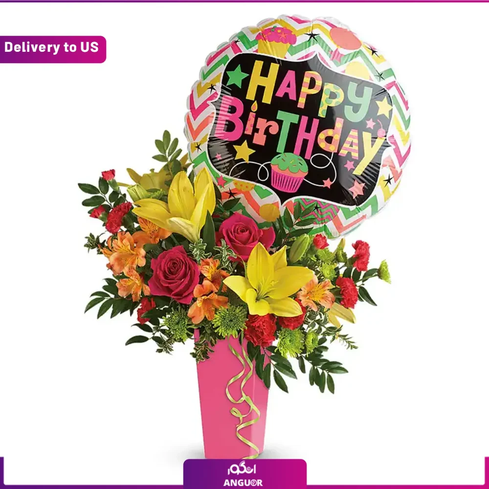 هدیه باکس تولد - سفارش آنلاین گ - ارسال گل تولد به امریکا