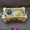جعبه گل به همراه شمع گلی