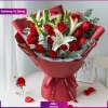 دسته گل رز و لیلیوم (تحویل در چین)