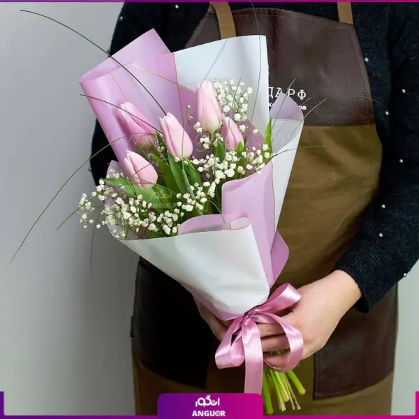 دسته گل لاله 5 شاخه- خرید آنلاین گل لاله- انگور