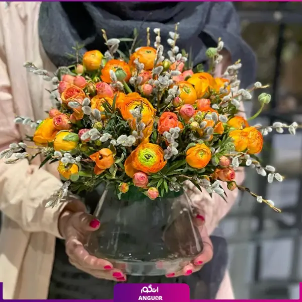 خرید گل آنمون- آنمون نارنجی- انگور