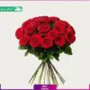 دسته گل 28 شاخه رز قرمز ممتاز (رز هلندی) - Image 2