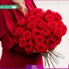 سفارش + خرید + عکس دسته گل رز هلندی 28 شاخه قرمز | ارسال فوری گل طبیعی