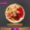 گل جاودان با استند چراغ دار (تحویل در چین)