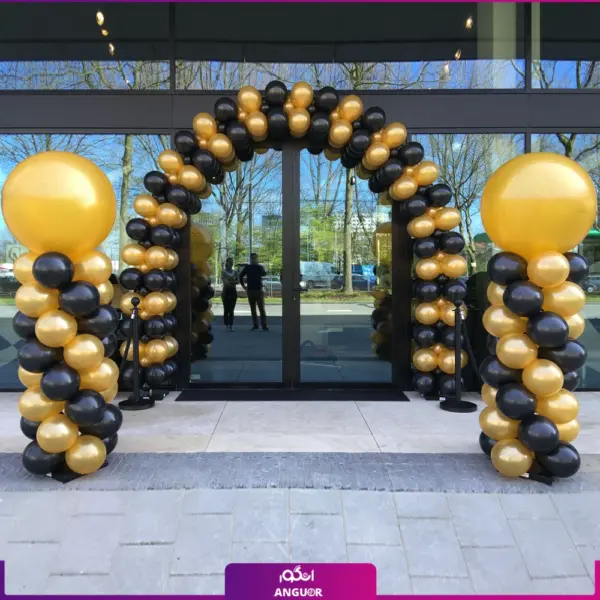 بادکنک آرایی افتتاحیه مشکی طلایی