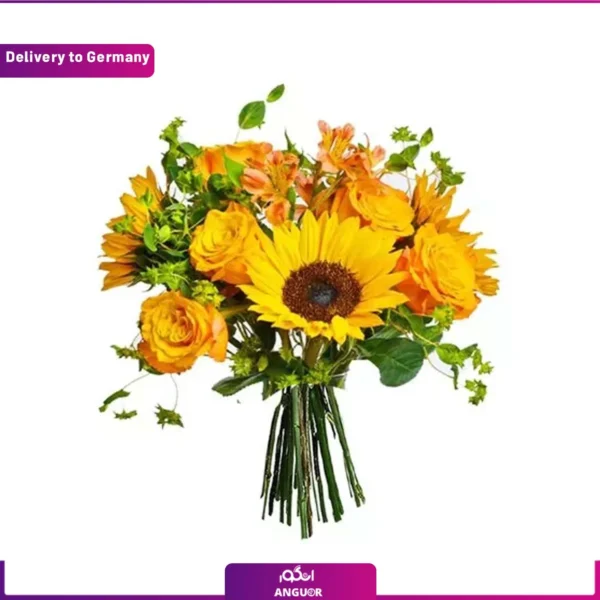 دسته گل آفتابگردان و رز و ارسال به آلمان