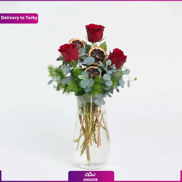 دسته گل رز 3 شاخه و ارسال به ترکیه