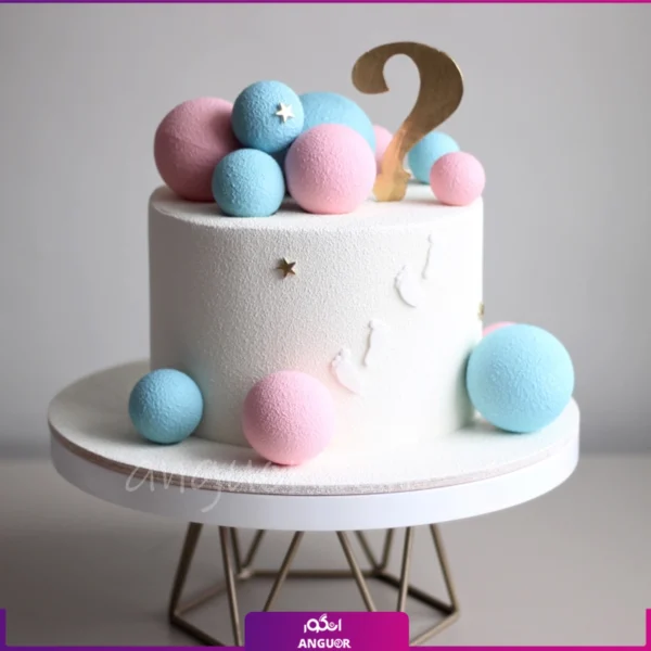 کیک ساده و شیک - سفارش کیک تعیین جنسیت - انگور