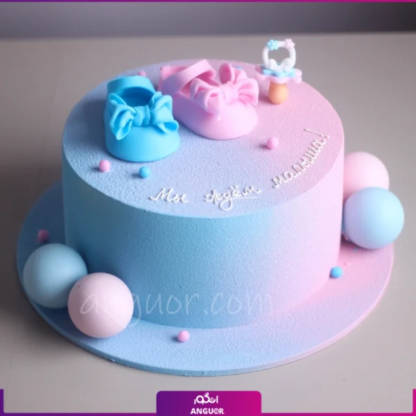 کیک تعیین جنسیت کوچک- مینی کیک تعیین جنسیت - کیک خامه ای