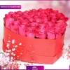 رزهای صورتی در جعبه قلبی (تحویل در عربستان)
