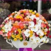 گل ارکیده و رز مینیاتوری و رز در جام گل