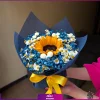 دسته گل مردانه خاص با گلهای داوودی و آفتابگردان