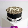 باکس گل رز طلایی حرف M
