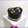 باکس گل رز قلب مشکی-طلایی عدد 31