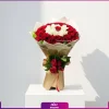 دسته گل رز قرمز و سفید 60 شاخه حرف O